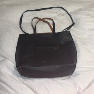 Vegan leather tote reversible